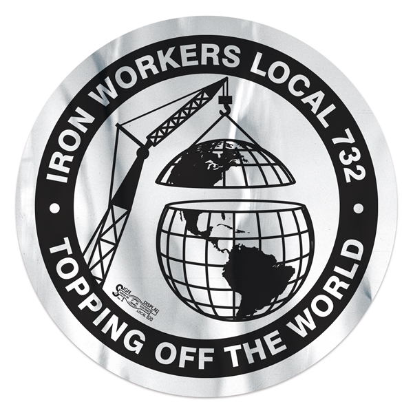 2 1/2" round chrome polyester decal with permanent adhesive backing and... from ASI 56950 Gill Studios Inc / Gill-Line®