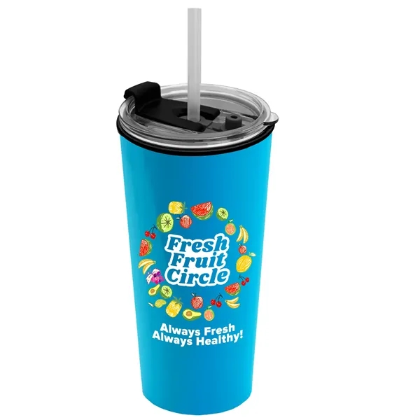 18 oz. Double-Wall Insulated Travel/ Coffee Cup with 2-in-1 Flip and... from ASI 40480 Koozie Group