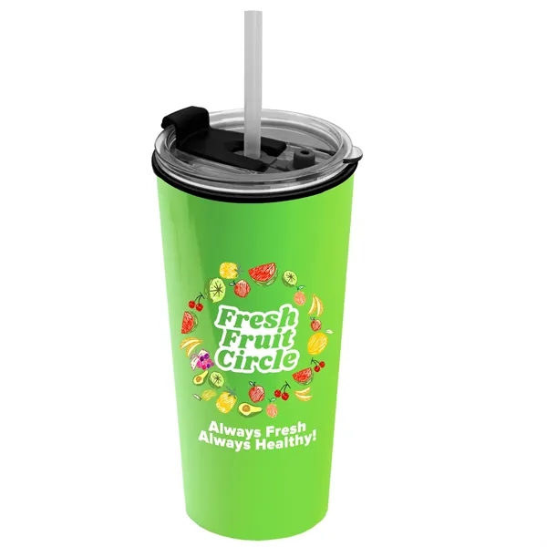 18 oz. Double-Wall Insulated Travel/ Coffee Cup with 2-in-1 Flip and... from ASI 40480 Koozie Group