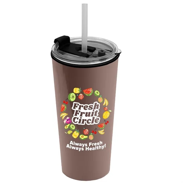 18 oz. Double-Wall Insulated Travel/ Coffee Cup with 2-in-1 Flip and... from ASI 40480 Koozie Group