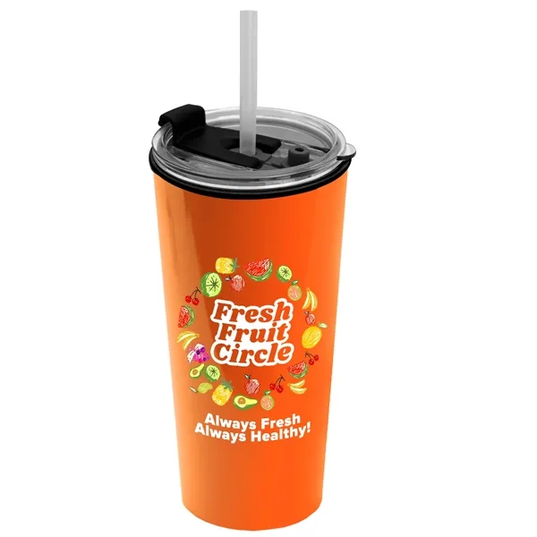 18 oz. Double-Wall Insulated Travel/ Coffee Cup with 2-in-1 Flip and... from ASI 40480 Koozie Group