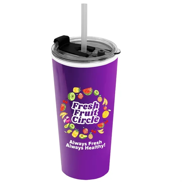 18 oz. Double-Wall Insulated Travel/ Coffee Cup with 2-in-1 Flip and... from ASI 40480 Koozie Group