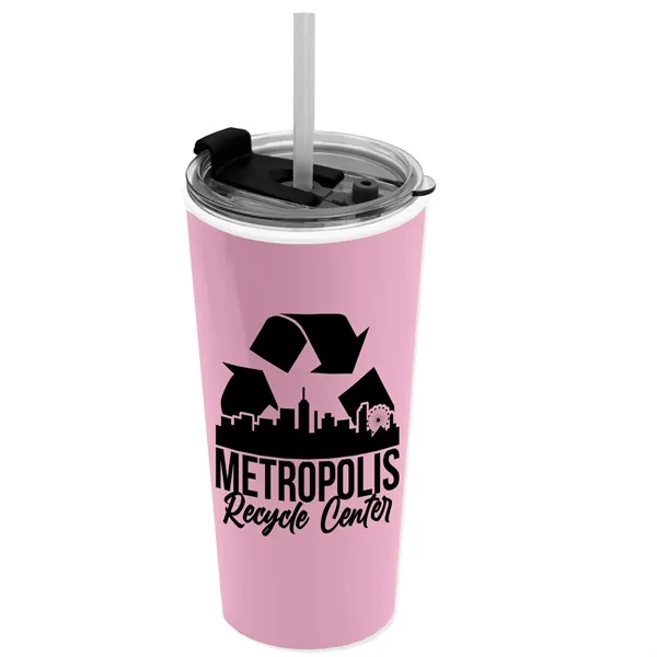 18 oz. Double-Wall Insulated Travel/ Coffee Cup with 2-in-1 Flip and... from ASI 40480 Koozie Group