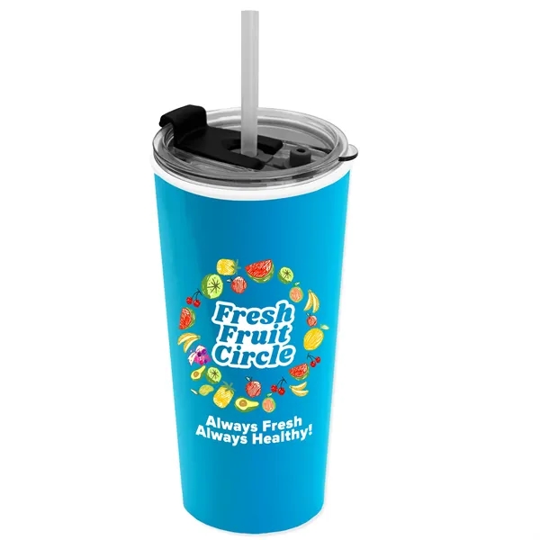 18 oz. Double-Wall Insulated Travel/ Coffee Cup with 2-in-1 Flip and... from ASI 40480 Koozie Group