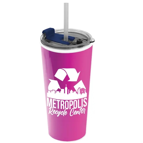 18 oz. Double-Wall Insulated Travel/ Coffee Cup with 2-in-1 Flip and... from ASI 40480 Koozie Group