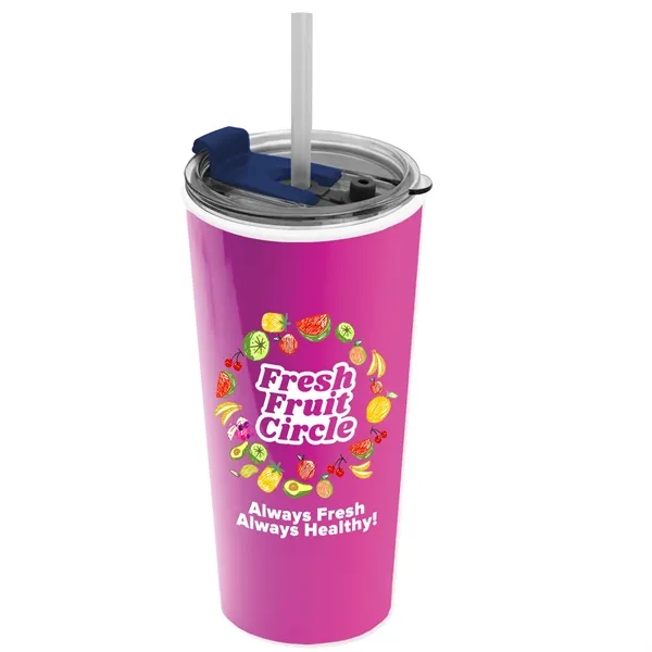 18 oz. Double-Wall Insulated Travel/ Coffee Cup with 2-in-1 Flip and... from ASI 40480 Koozie Group