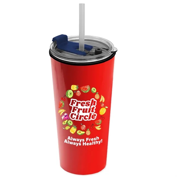 18 oz. Double-Wall Insulated Travel/ Coffee Cup with 2-in-1 Flip and... from ASI 40480 Koozie Group