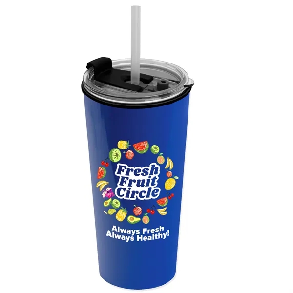 18 oz. Double-Wall Insulated Travel/ Coffee Cup with 2-in-1 Flip and... from ASI 40480 Koozie Group