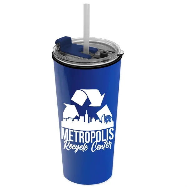 18 oz. Double-Wall Insulated Travel/ Coffee Cup with 2-in-1 Flip and... from ASI 40480 Koozie Group
