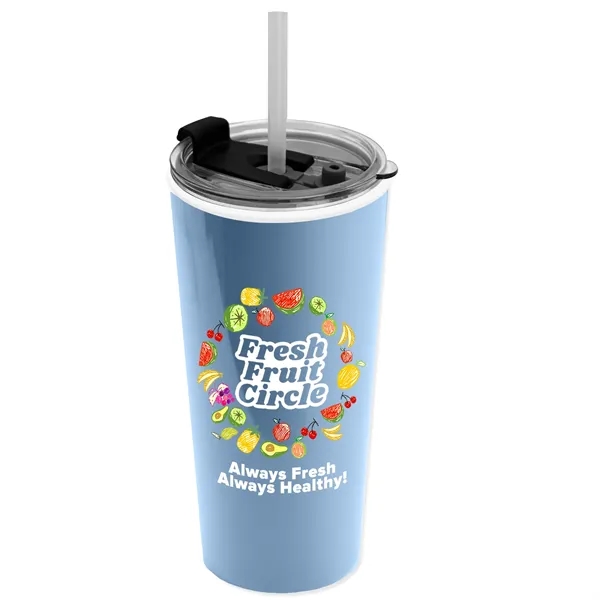 18 oz. Double-Wall Insulated Travel/ Coffee Cup with 2-in-1 Flip and... from ASI 40480 Koozie Group