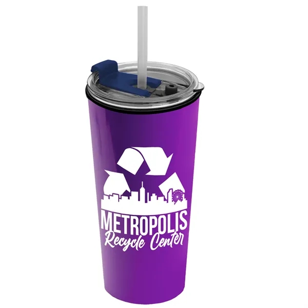 18 oz. Double-Wall Insulated Travel/ Coffee Cup with 2-in-1 Flip and... from ASI 40480 Koozie Group