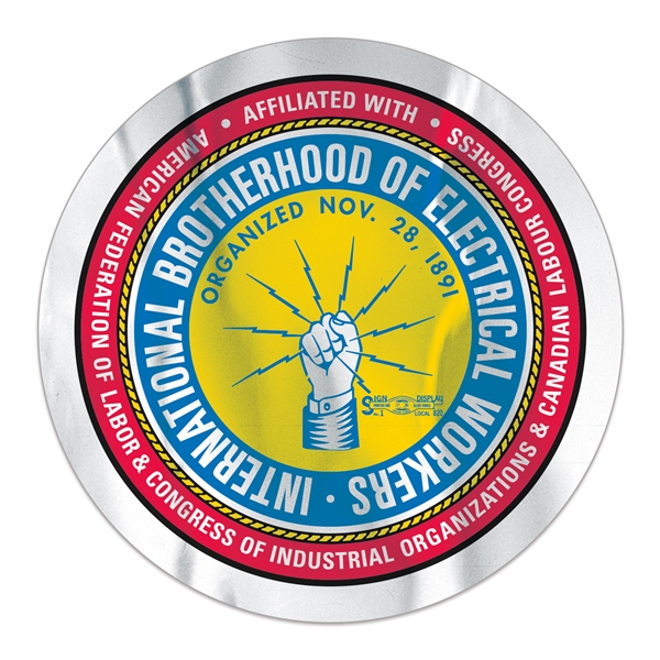 1" round chrome polyester decal with permanent adhesive backing and a... from ASI 56950 Gill Studios Inc / Gill-Line®