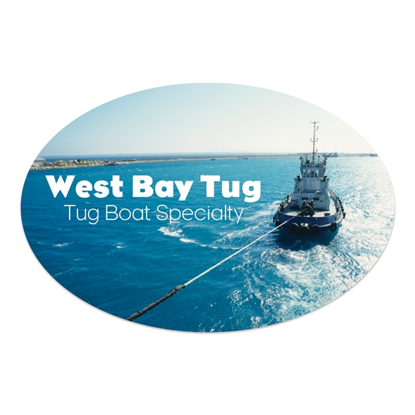 2" x 3" oval shaped white vinyl decal with ultra removable... from ASI 56950 Gill Studios Inc / Gill-Line®