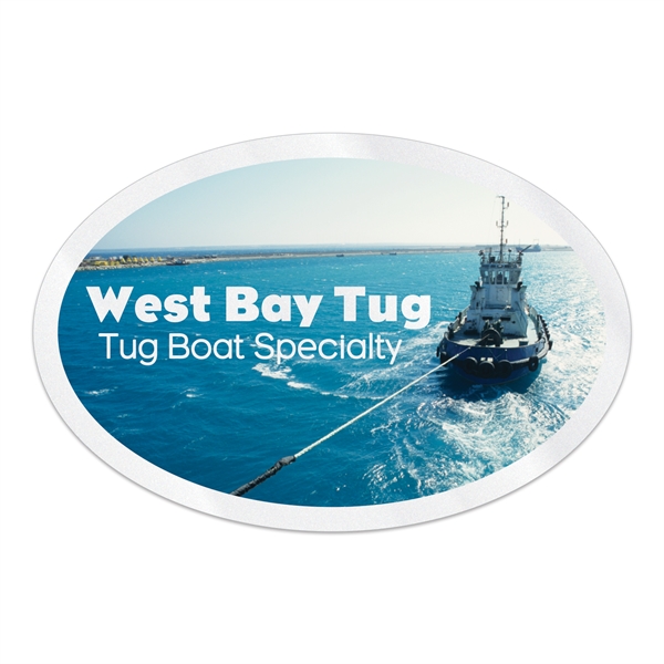 2" x 3" oval shaped clear polyester decal with ultra removable... from ASI 56950 Gill Studios Inc / Gill-Line®