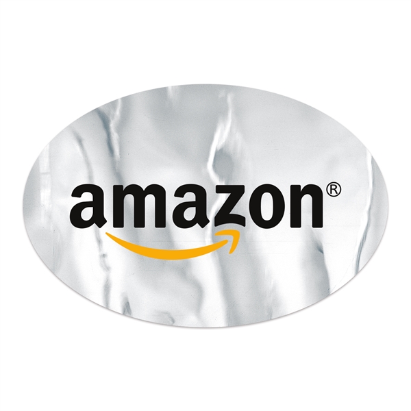 2" x 3" oval shaped chrome polyester decal with permanent adhesive... from ASI 56950 Gill Studios Inc / Gill-Line®