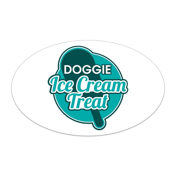 2.5" x 4" oval shaped white vinyl decal with ultra removable... from ASI 56950 Gill Studios Inc / Gill-Line®