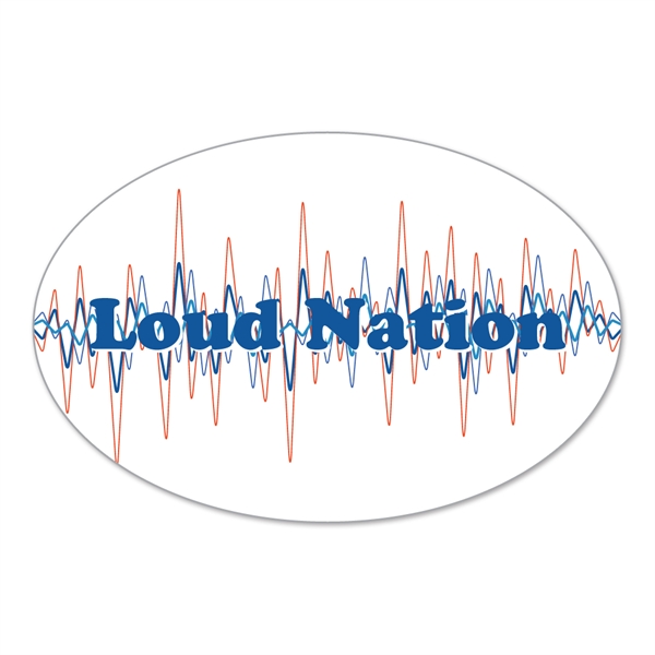 3" x 4.5" oval shaped white vinyl decal with permanent adhesive... from ASI 56950 Gill Studios Inc / Gill-Line®