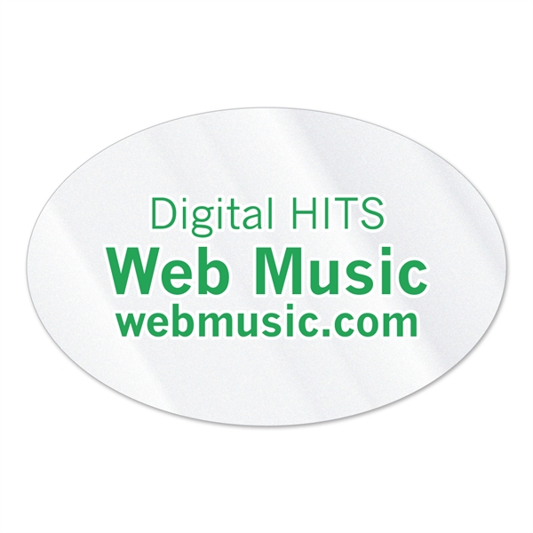3" x 4.5" oval shaped clear polyester decal with permanent adhesive... from ASI 56950 Gill Studios Inc / Gill-Line®