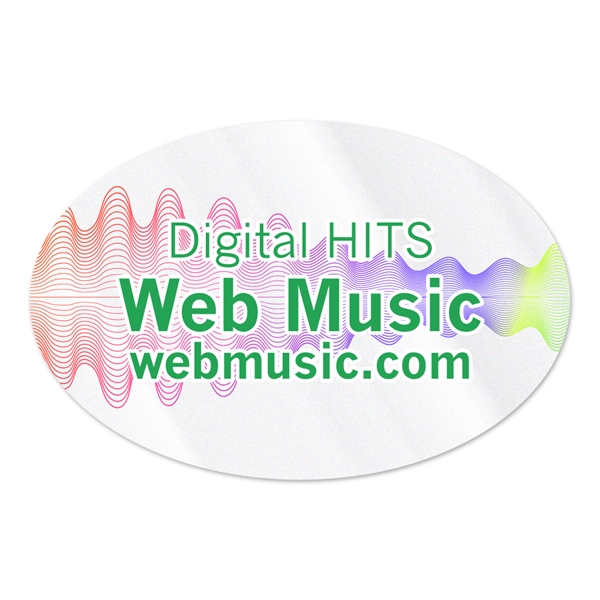 3" x 4.5" oval shaped clear polyester decal with permanent adhesive... from ASI 56950 Gill Studios Inc / Gill-Line®