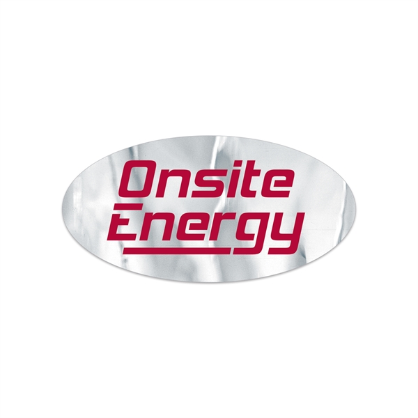 1" x 2" oval shaped chrome polyester decal with permanent adhesive... from ASI 56950 Gill Studios Inc / Gill-Line®