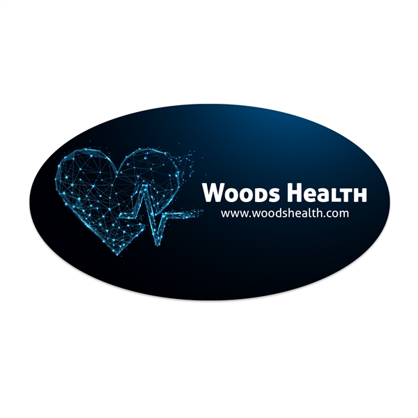 3" x 5 1/2" oval shaped white vinyl decal with permanent... from ASI 56950 Gill Studios Inc / Gill-Line®