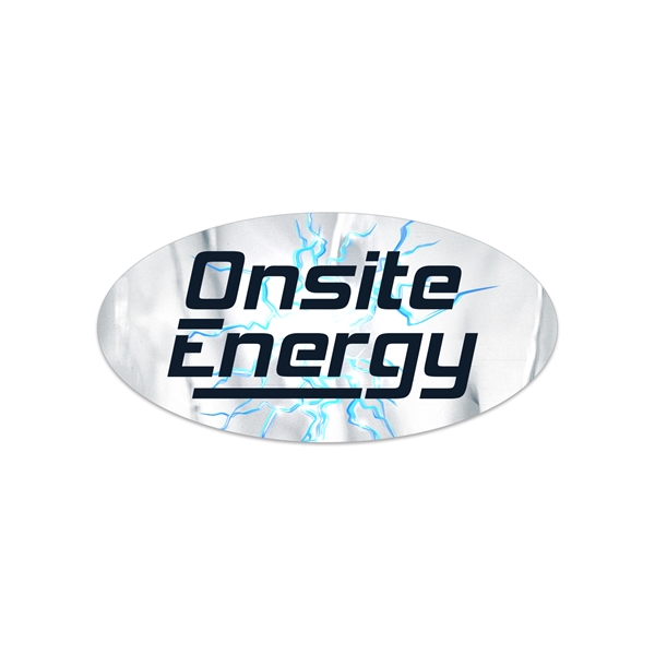 1" x 2" oval shaped chrome polyester decal with permanent adhesive... from ASI 56950 Gill Studios Inc / Gill-Line®