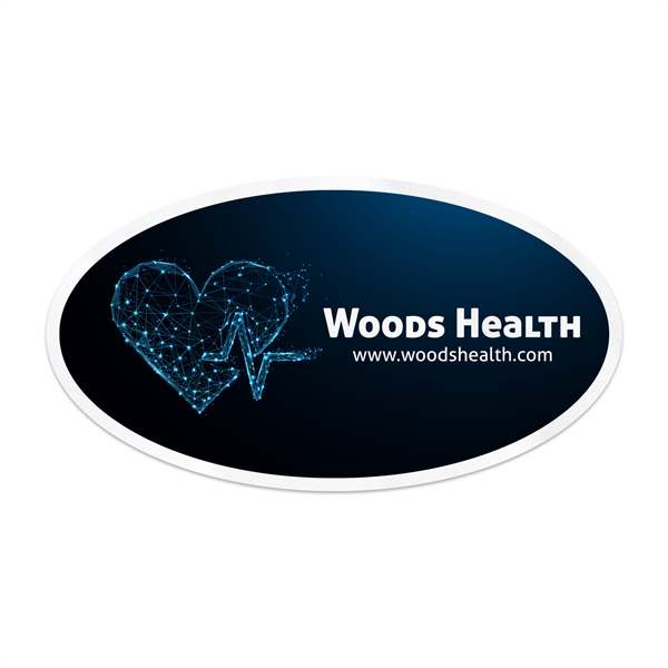 3" x 5 1/2"oval shaped clear polyester decal with ultra removable... from ASI 56950 Gill Studios Inc / Gill-Line®