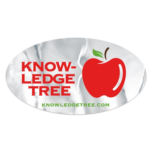 3" x 5 1/2" oval shaped chrome polyester decal with permanent... from ASI 56950 Gill Studios Inc / Gill-Line®