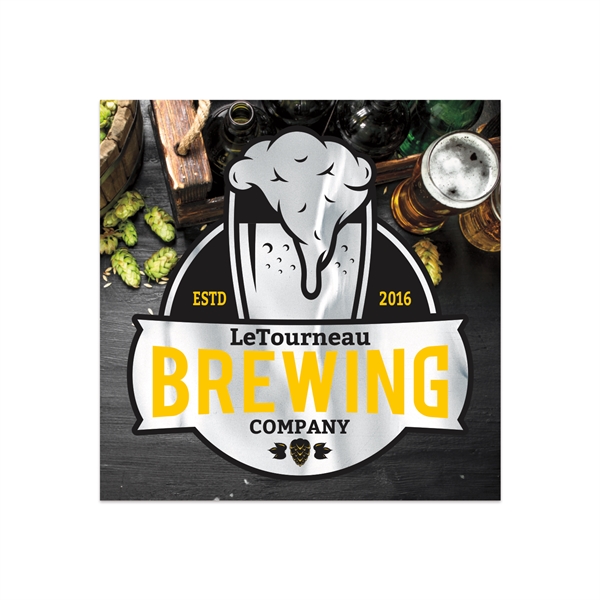 2" x 2"  square shaped chrome polyester decal with permanent... from ASI 56950 Gill Studios Inc / Gill-Line®