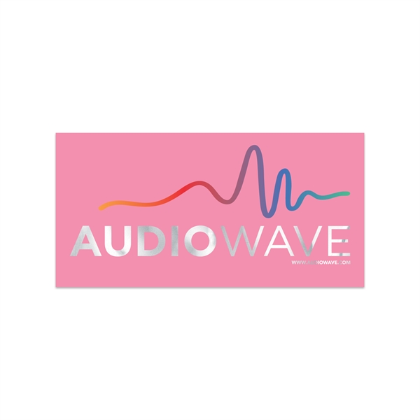 1.5" x 3"rectangular chrome polyester decal with permanent adhesive backing, square... from ASI 56950 Gill Studios Inc / Gill-Line®