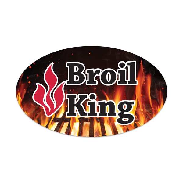 1 1/2" x 2" oval shaped white vinyl decal with permanent... from ASI 56950 Gill Studios Inc / Gill-Line®