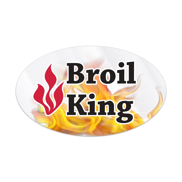 1 1/2" x 2" oval shaped clear polyester decal with ultra... from ASI 56950 Gill Studios Inc / Gill-Line®