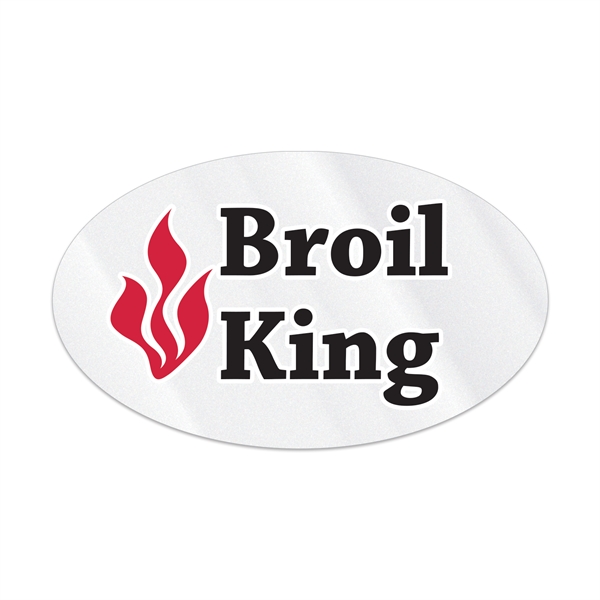 1 1/2" x 2" oval shaped clear static vinyl decal with... from ASI 56950 Gill Studios Inc / Gill-Line®