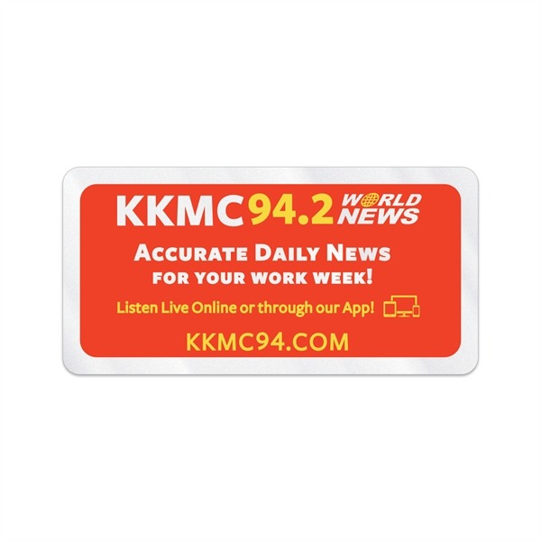 1 1/2" x 3" rectangular shaped clear polyester decal with permanent... from ASI 56950 Gill Studios Inc / Gill-Line®