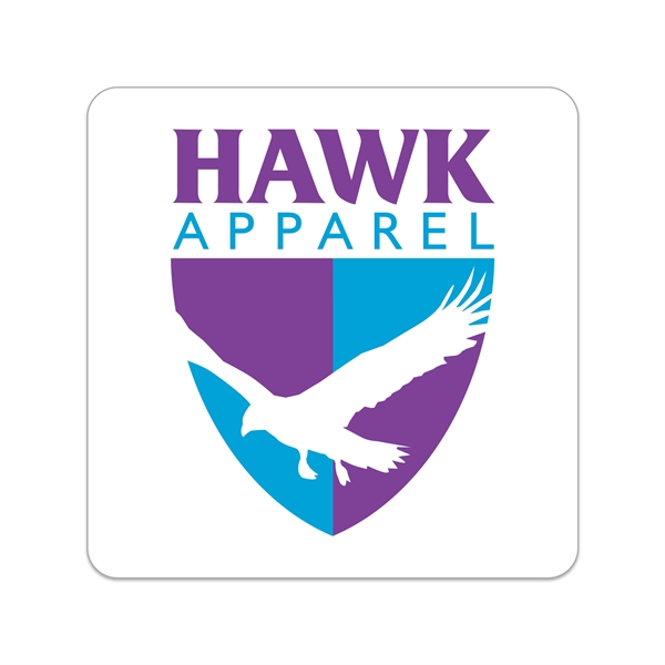 1.5" x 1.5" square shaped white vinyl decal with permanent adhesive... from ASI 56950 Gill Studios Inc / Gill-Line®