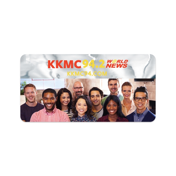 1 1/2" x 3" rectangular chrome polyester decal with permanent adhesive... from ASI 56950 Gill Studios Inc / Gill-Line®