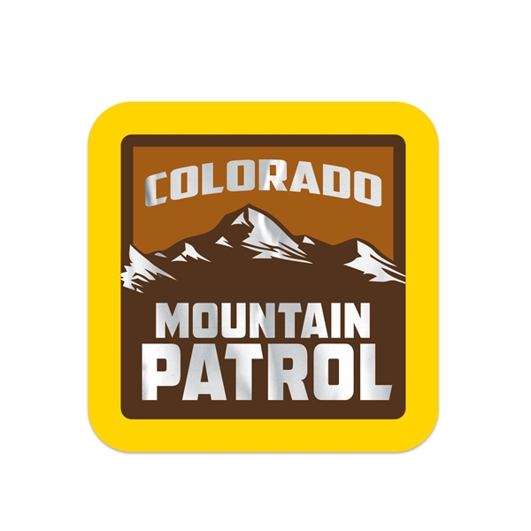 1" x 1"  square shaped chrome polyester decal with permanent... from ASI 56950 Gill Studios Inc / Gill-Line®