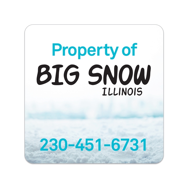 1.5" x 1.5" square shaped white vinyl decal with permanent adhesive... from ASI 56950 Gill Studios Inc / Gill-Line®