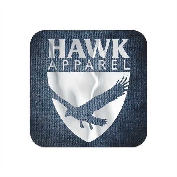 1" x 1"  square shaped chrome polyester decal with permanent... from ASI 56950 Gill Studios Inc / Gill-Line®