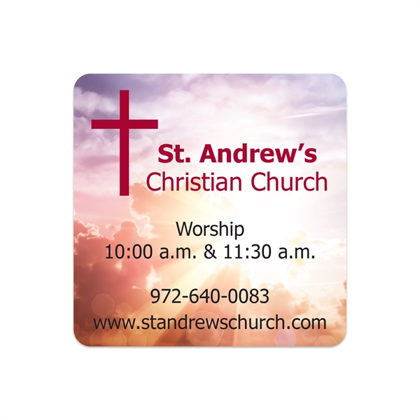 2" x 2" square shaped white vinyl decal with ultra removable... from ASI 56950 Gill Studios Inc / Gill-Line®