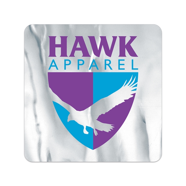 1.5" x 1.5" square shaped chrome polyester decal with permanent adhesive... from ASI 56950 Gill Studios Inc / Gill-Line®