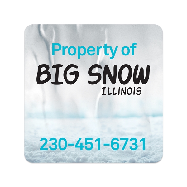 1.5" x 1.5" square shaped chrome polyester decal with permanent adhesive... from ASI 56950 Gill Studios Inc / Gill-Line®