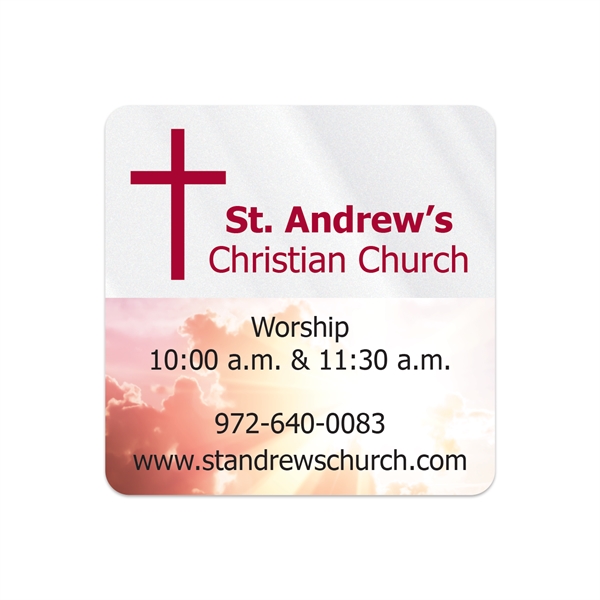 2" x 2" square shaped clear polyester decal with ultra removable... from ASI 56950 Gill Studios Inc / Gill-Line®