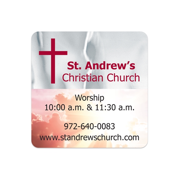 2" x 2" square shaped chrome polyester decal with permanent adhesive... from ASI 56950 Gill Studios Inc / Gill-Line®