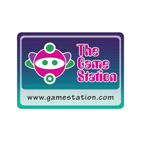 2.5" x 3.5" rectangular shaped white static vinyl decal with static... from ASI 56950 Gill Studios Inc / Gill-Line®