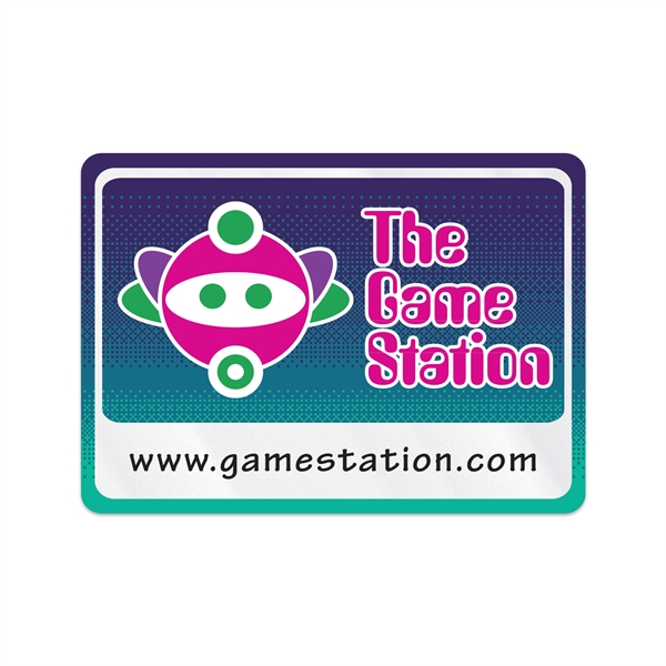 2.5" x 3.5" rectangular shaped clear static vinyl decal with static... from ASI 56950 Gill Studios Inc / Gill-Line®