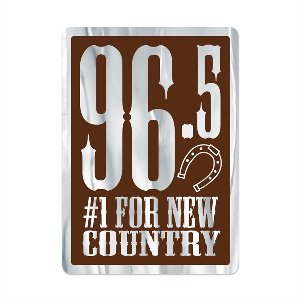 2.5" x 3.5" rectangular chrome polyester decal with permanent adhesive backing,... from ASI 56950 Gill Studios Inc / Gill-Line®