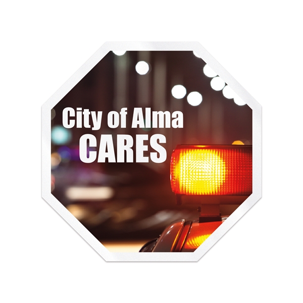 3" x 3" octagon shaped clear polyester decal with permanent adhesive... from ASI 56950 Gill Studios Inc / Gill-Line®