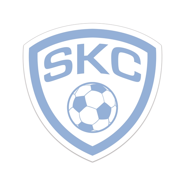 3" x 3" shield shaped white vinyl decal with removable adhesive... from ASI 56950 Gill Studios Inc / Gill-Line®