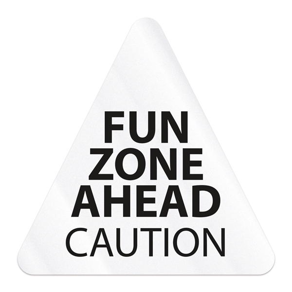 3" x 3" triangle shaped clear polyester decal with permanent adhesive... from ASI 56950 Gill Studios Inc / Gill-Line®